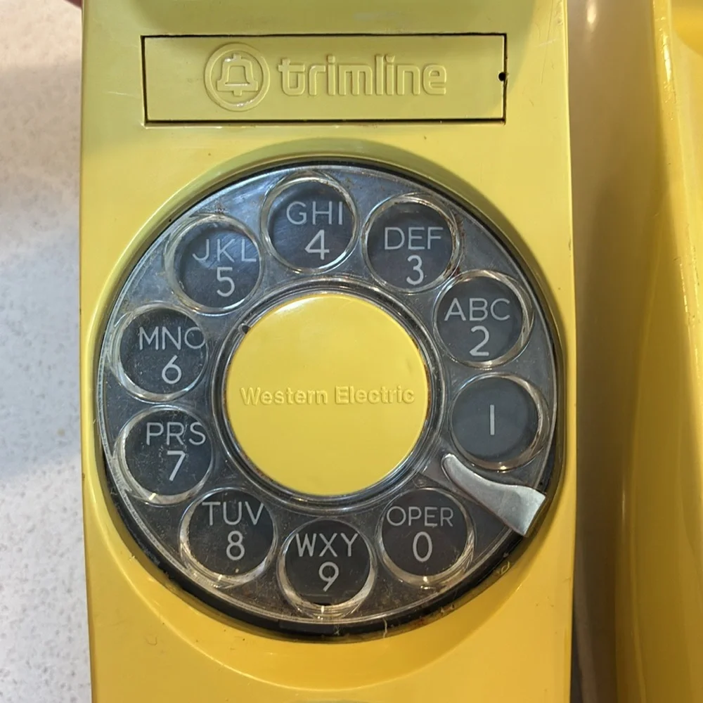 Vintage Western Electric Trimlin Yellow Rotary Wall Mount Phone - Picture 2 of 8